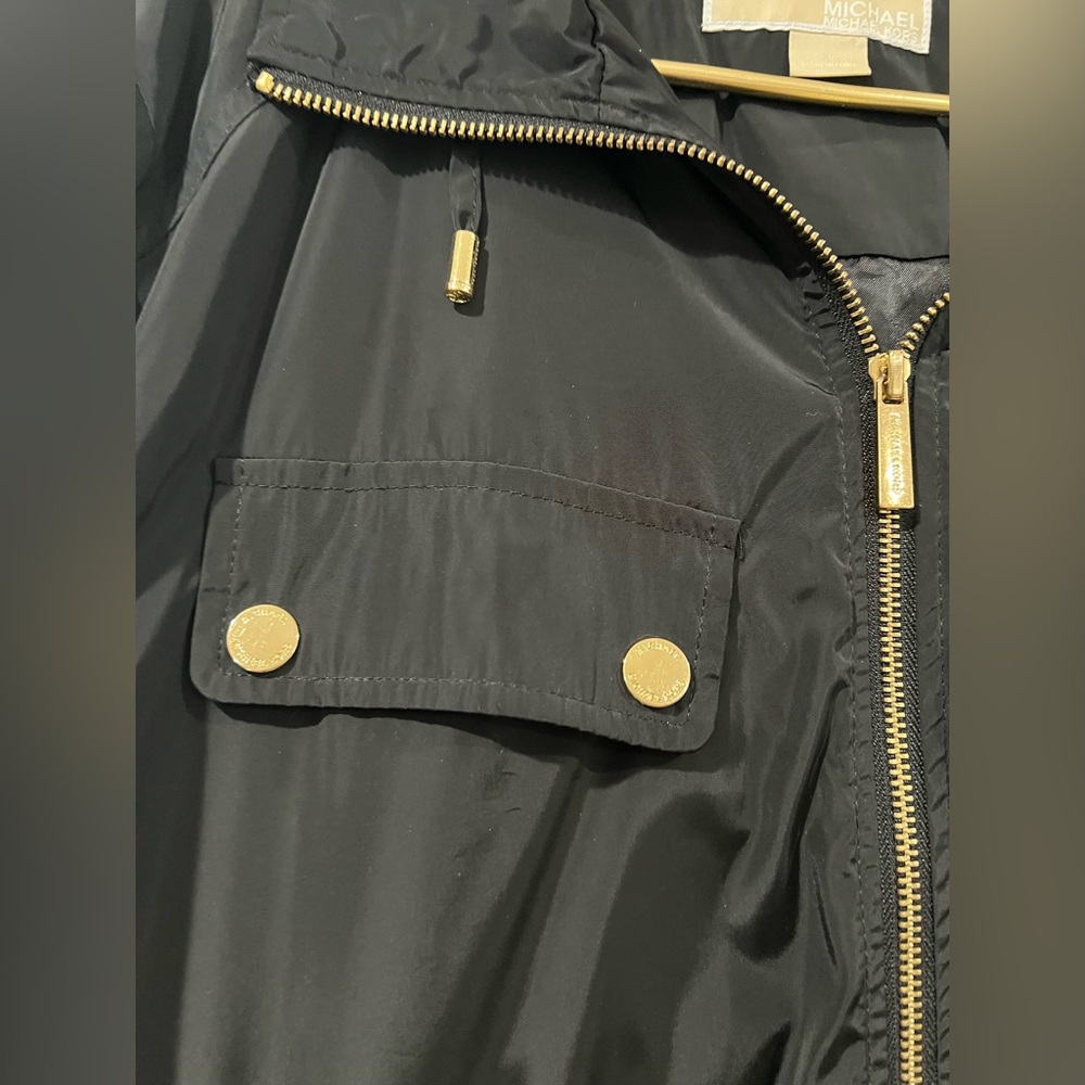 MICHAEL KORS Women's MK Trench Coat with Hood Black Polyester Gold
Logo Size XL - Picture 3 of 9
